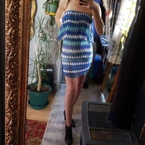 Strapless mini dress